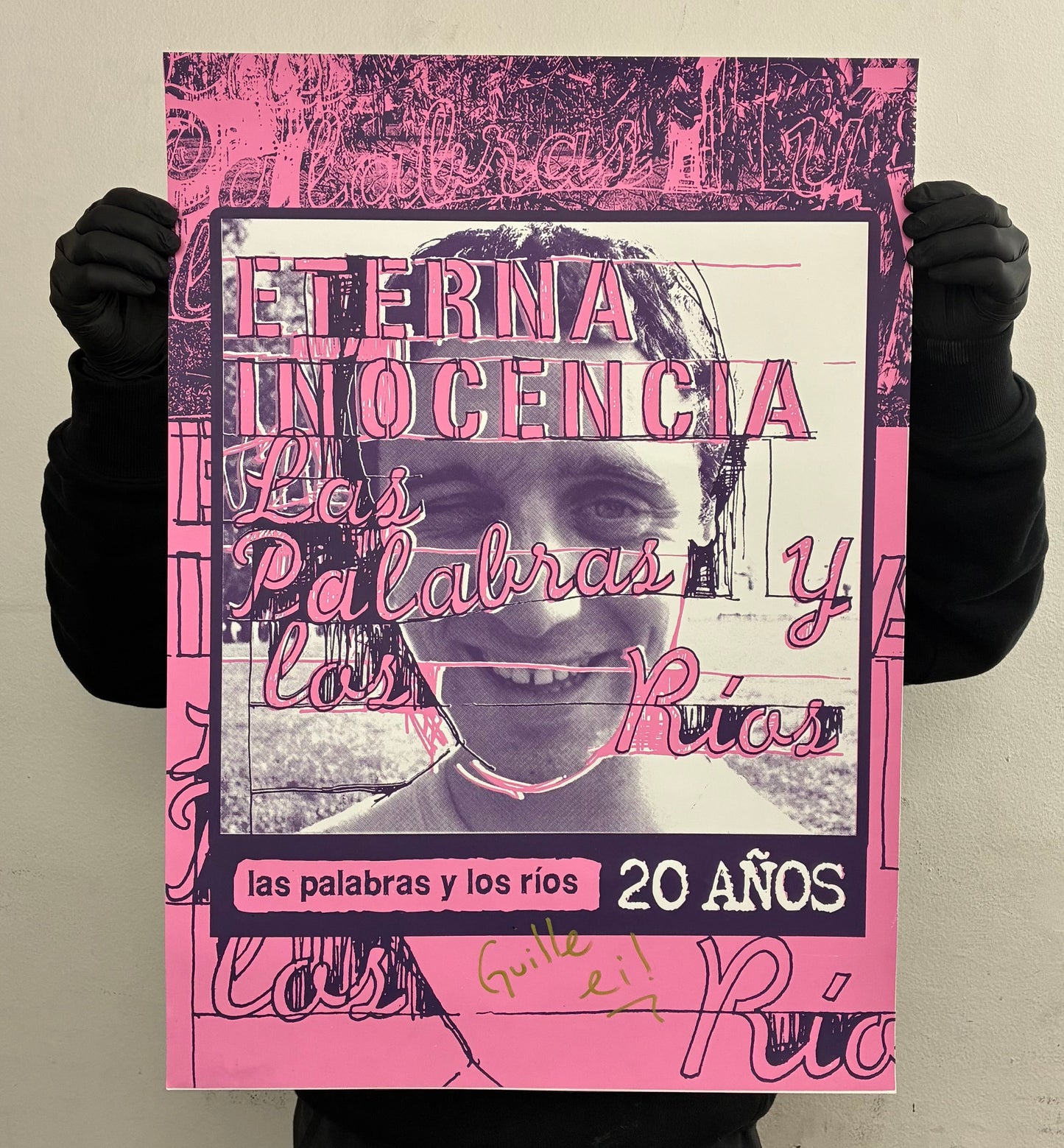 ETERNA INOCENCIA las palabras y los rios 20 años poster oficial FIRMADO por guille / 2 copias unicas