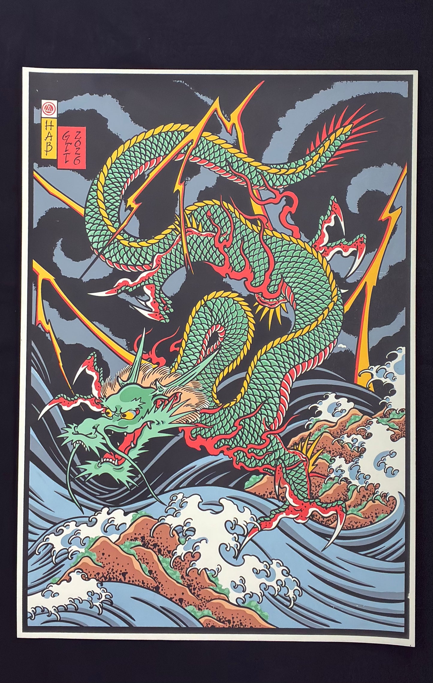 EL TIGRE Y EL DRAGON / SET colab by HUGO HAB ( ARG) ed. limitada / serigrafias 9 tintas