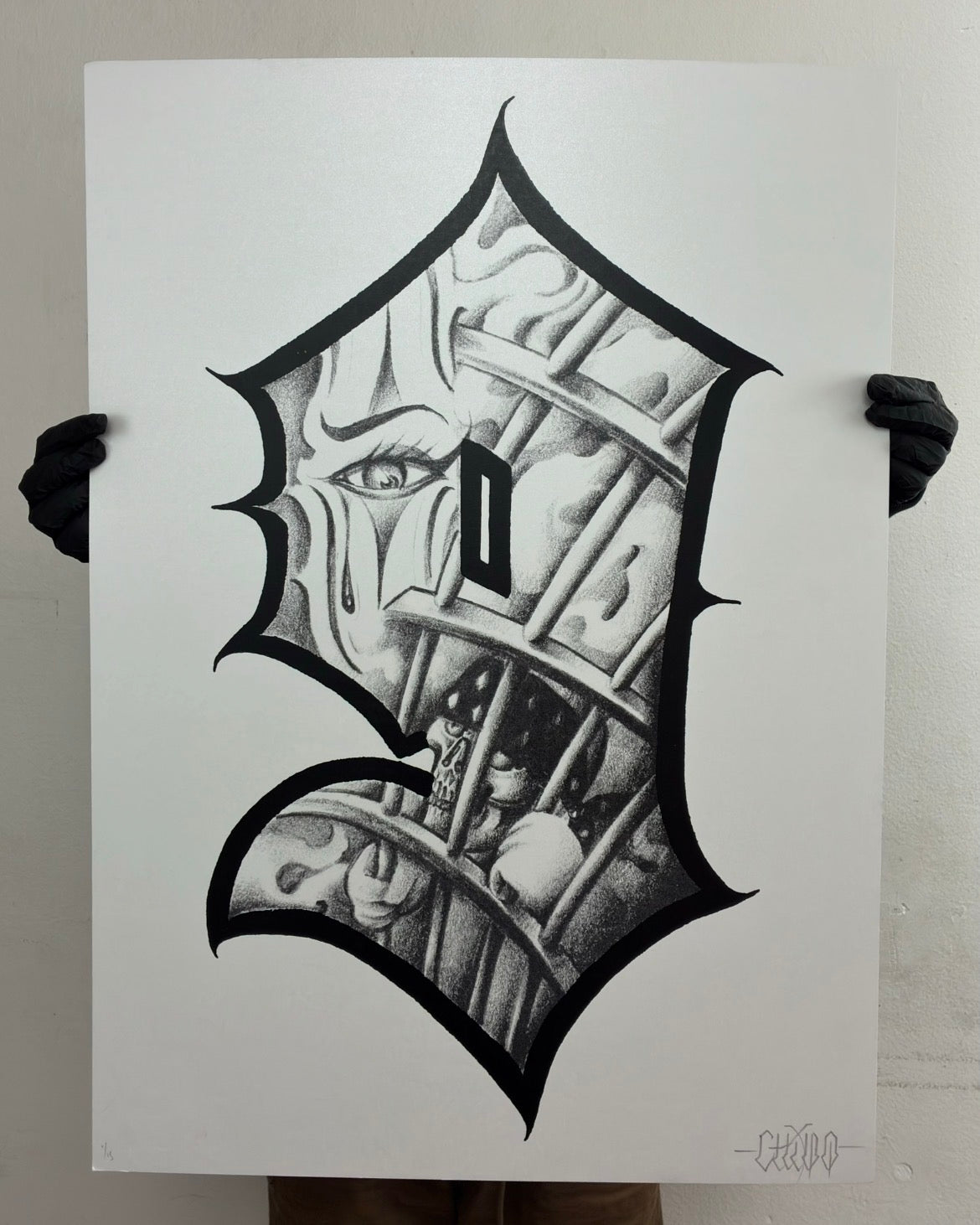 NINE LOVE serigrafia colab by CHIVO ( colombia)