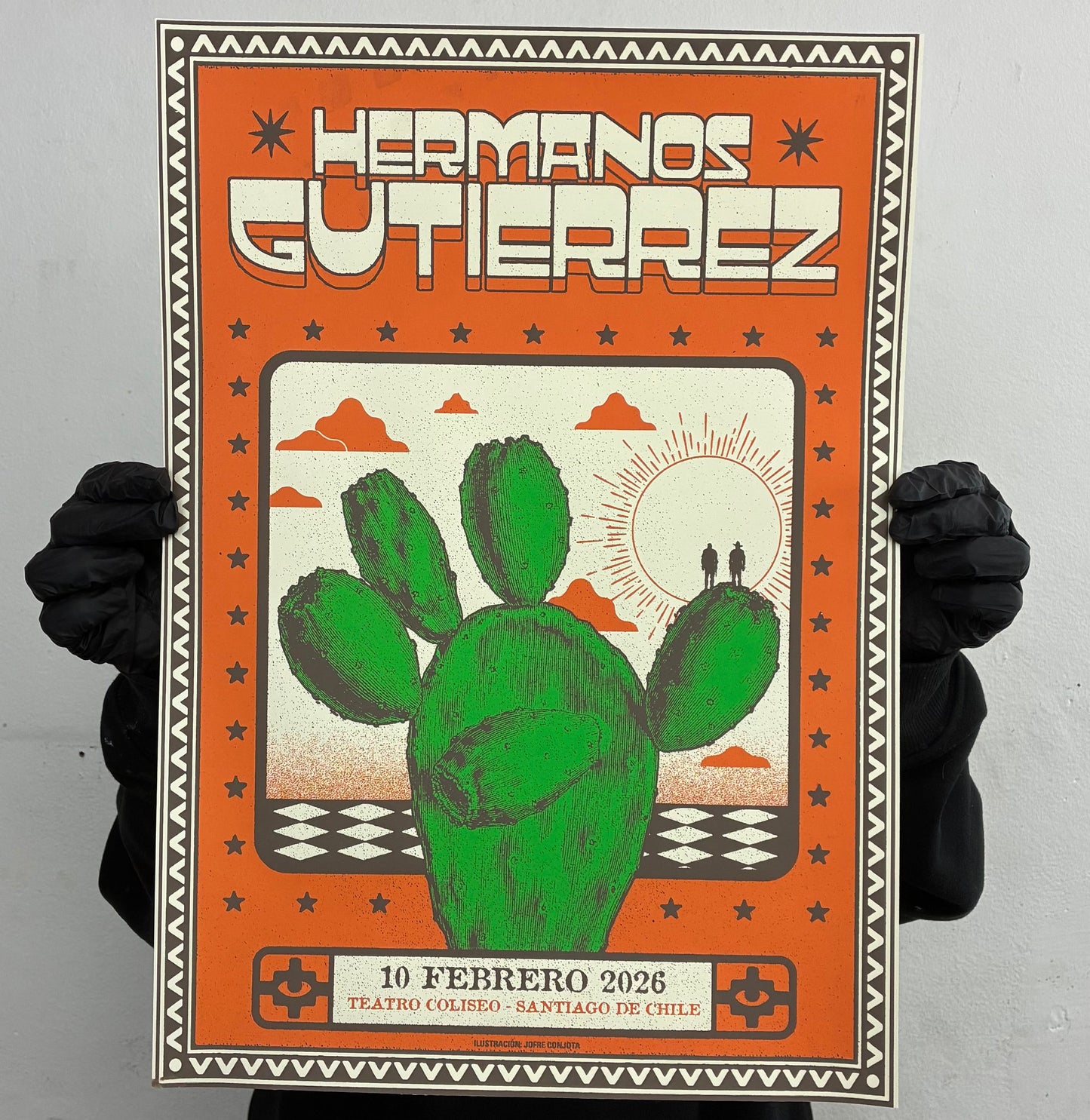 HERMANOS GUTIERREZ poster oficial show en chile 2026 / srigrafia 3 tintas