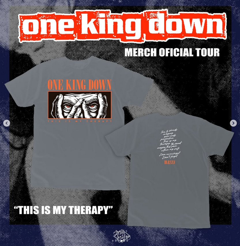 ONE KING DOWN / THIS IS MY THERAPY polera GRIS PALIDO