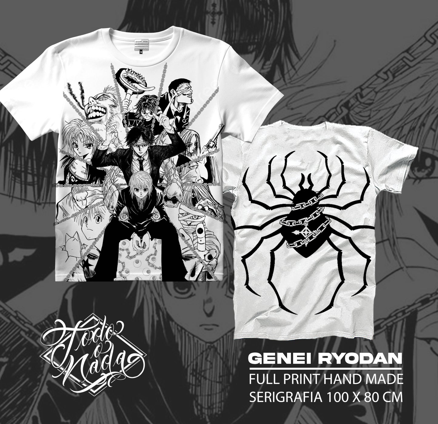 HUNTERXHUNTER / GENEI RYODAN FULLPRINT polera blanca
