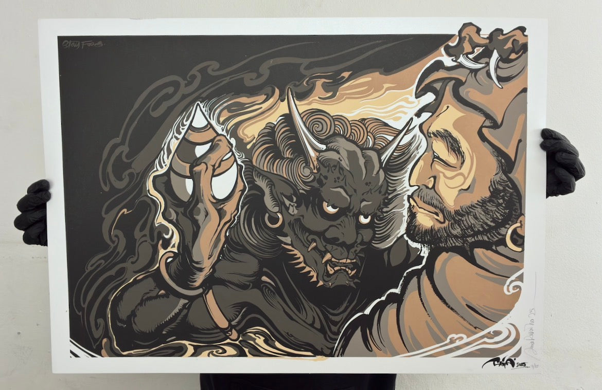 LA PRUEBA DEL ESPIRITU Serigrafia colab by Saia Rivano / 4 tintas