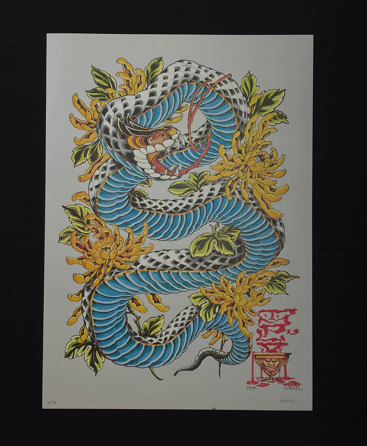 SERPIENTE / colab by TEMPLO TATTOO serigrafia CMYK
