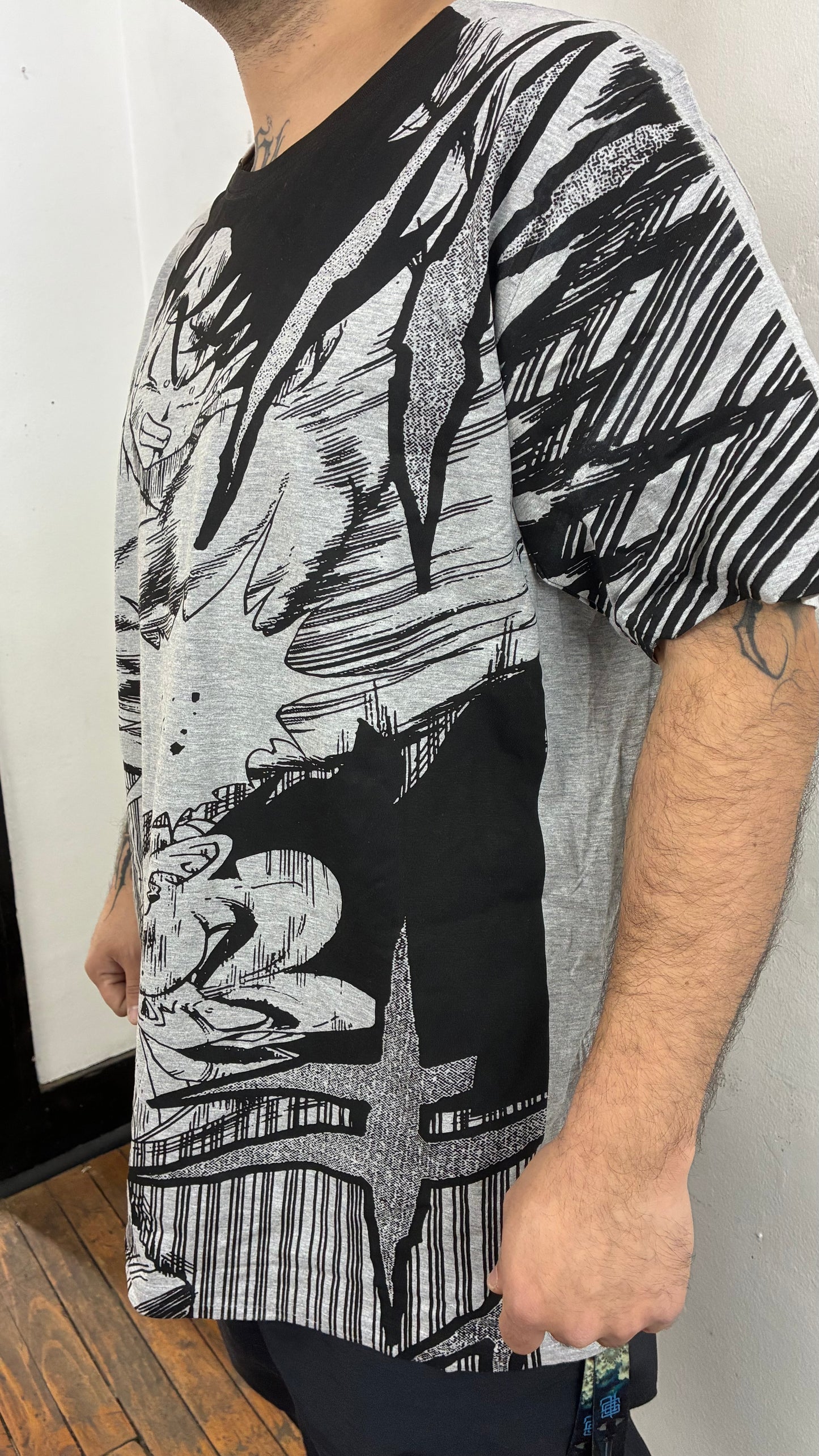 DRAGON BALL Z  / GOKU´S REVENGE FULL PRINT polera GRIS