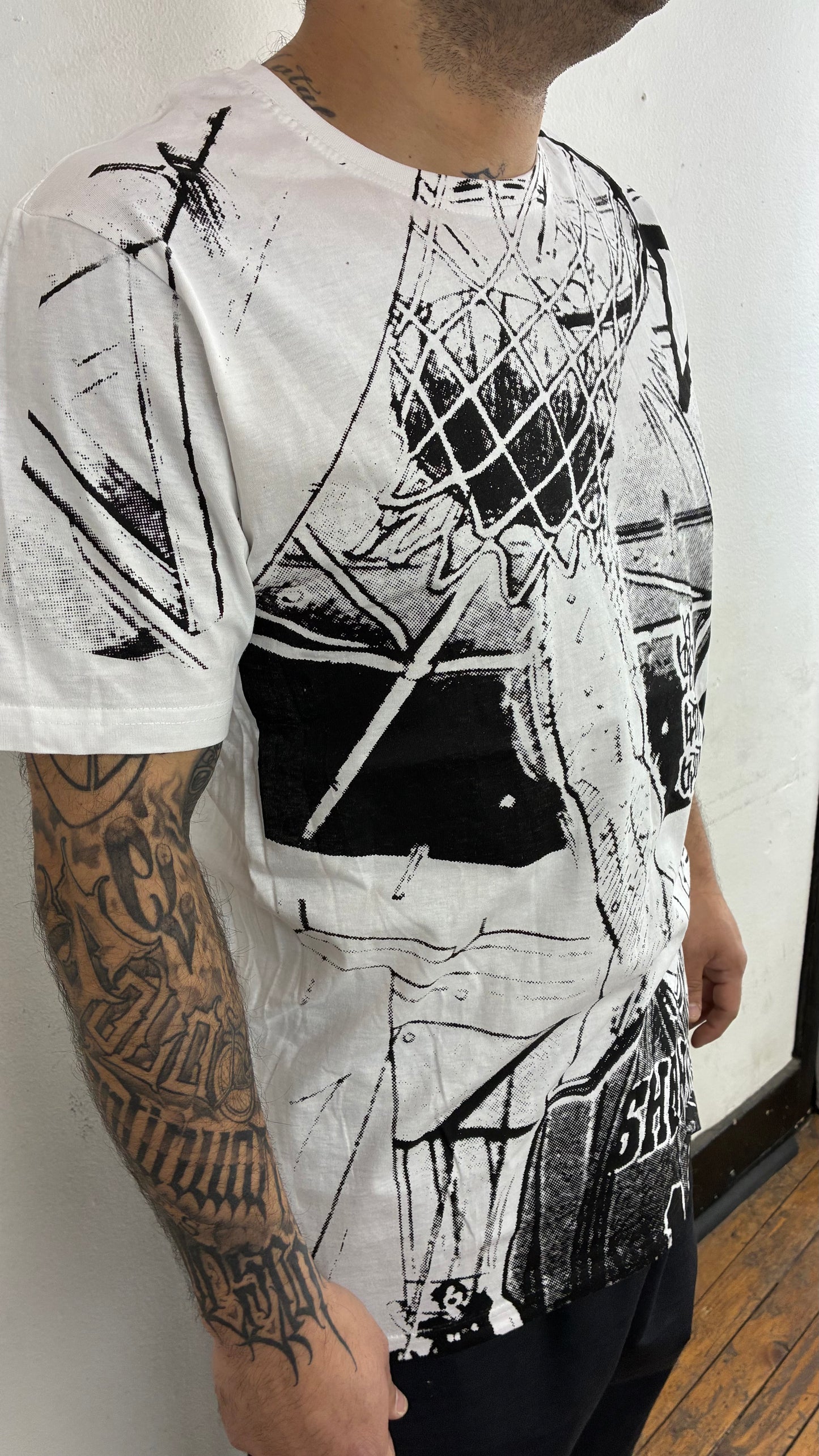 SLAM DUNK / THE KING OF REBOUND FULL PRINT polera BLANCA