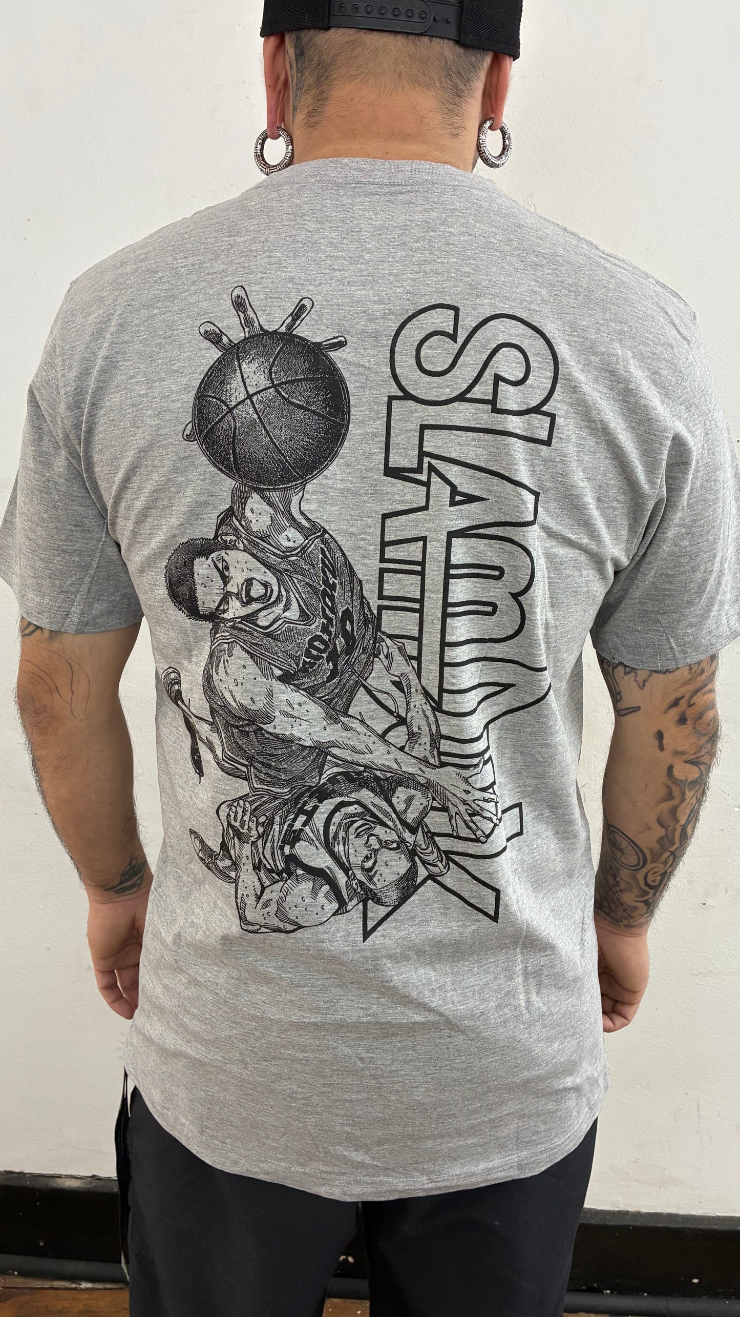 SLAM DUNK /  THE KING OF REBOUND FULL PRINT polera GRIS