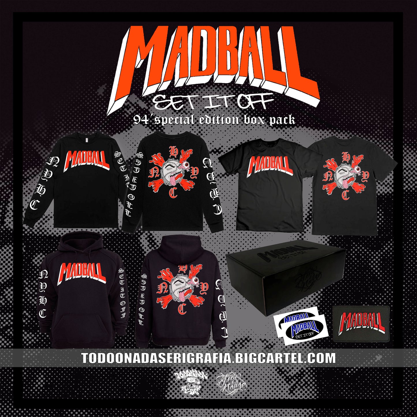 MADBALL 94 special edition SUPERPACK  ( polera + manga larga + poleron )
