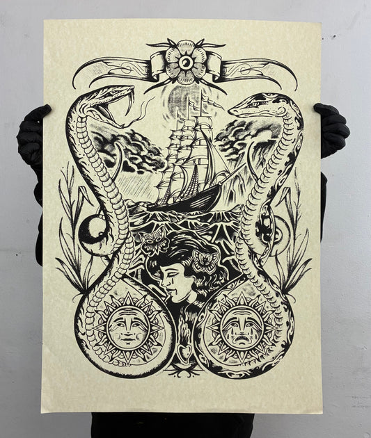 TE ESPERO SIEMPRE serigrafia colab by caliban alonso / COPIA UNICA