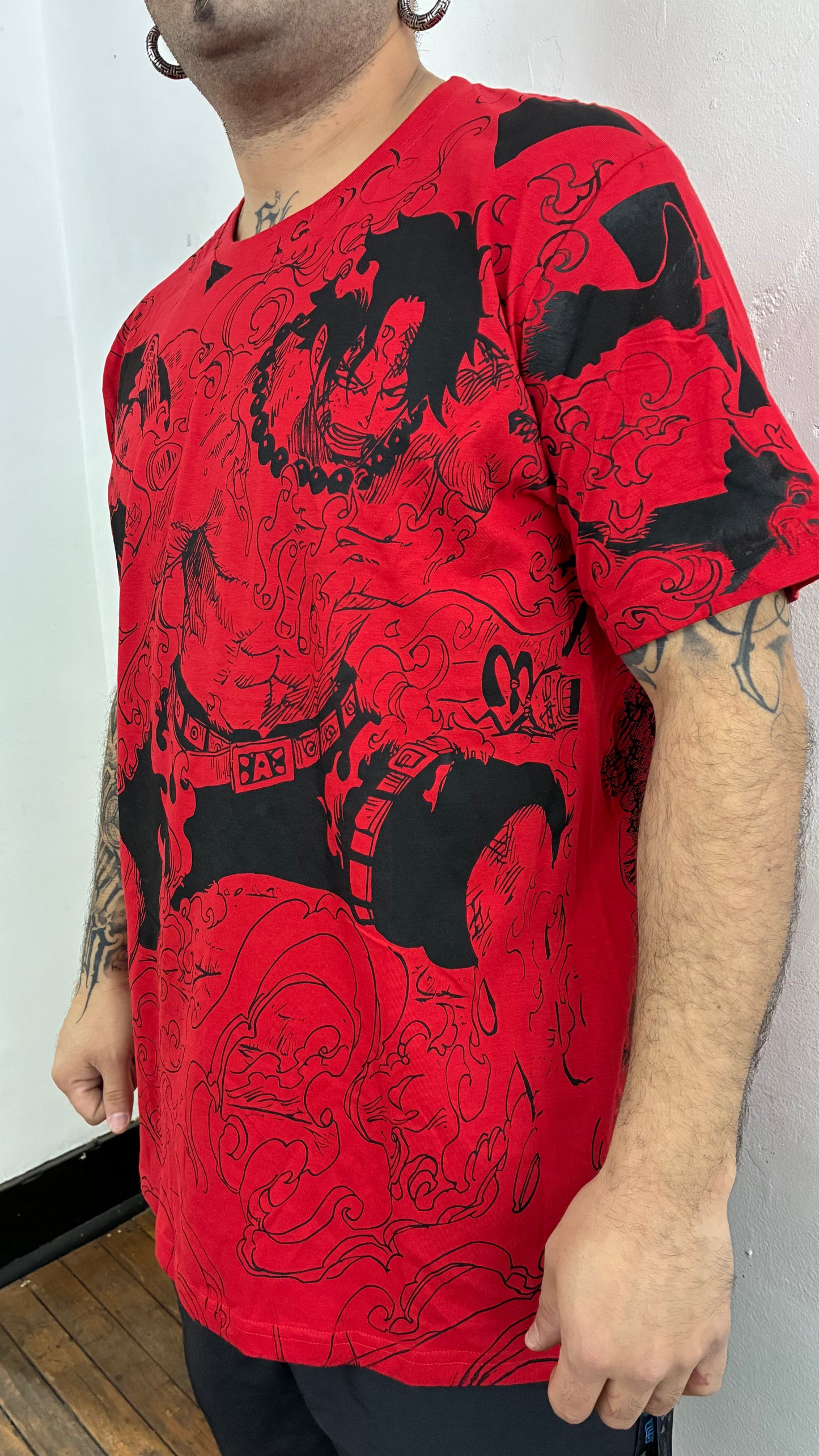 ONE PIECE / BROTHERS TILL THE END DOBLE FULL PRINT polera ROJA