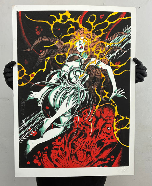DEAD serigrafia colab by Vomitvessel COPIA UNICA TALLER