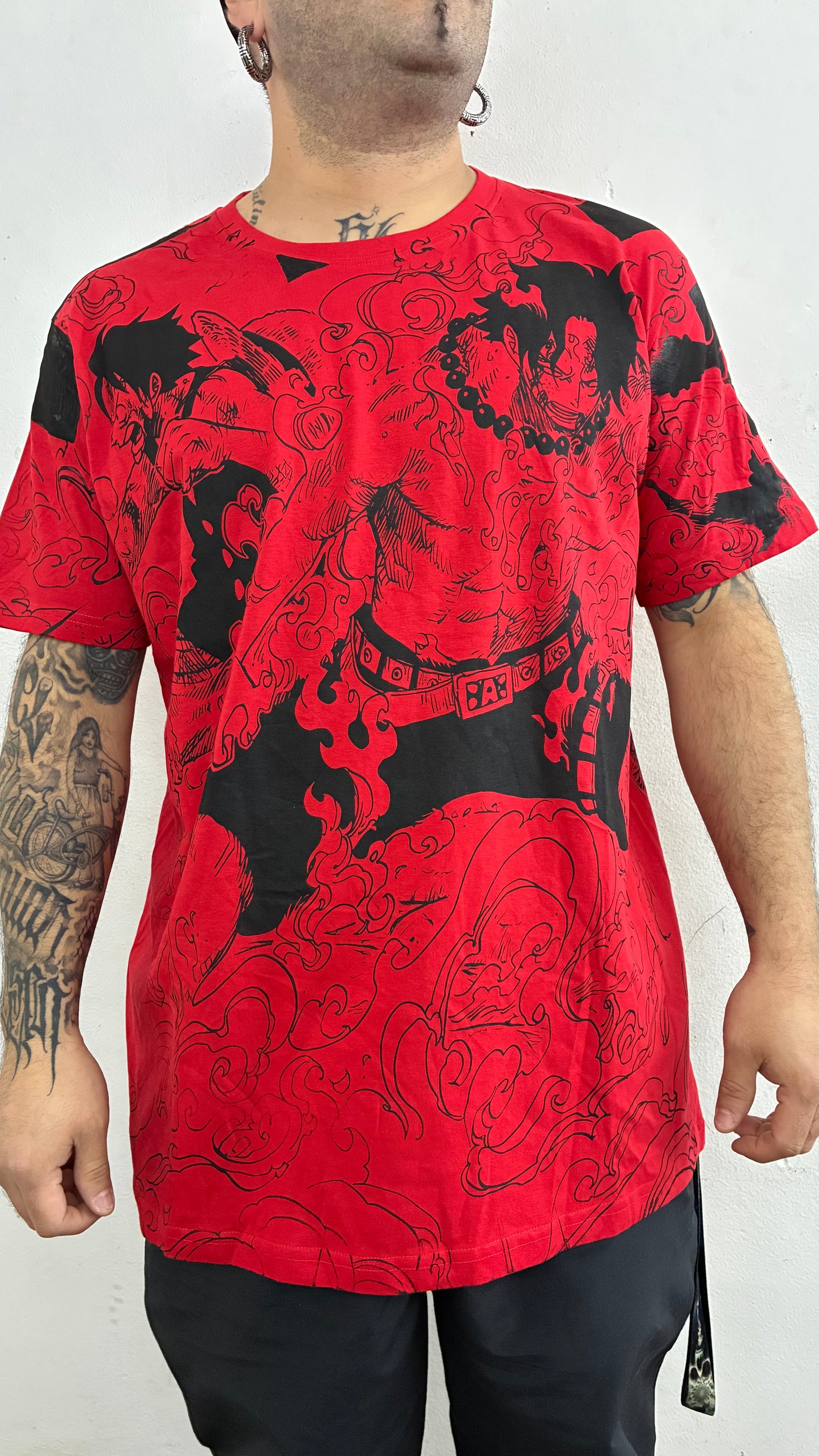 ONE PIECE / BROTHERS TILL THE END DOBLE FULL PRINT polera ROJA