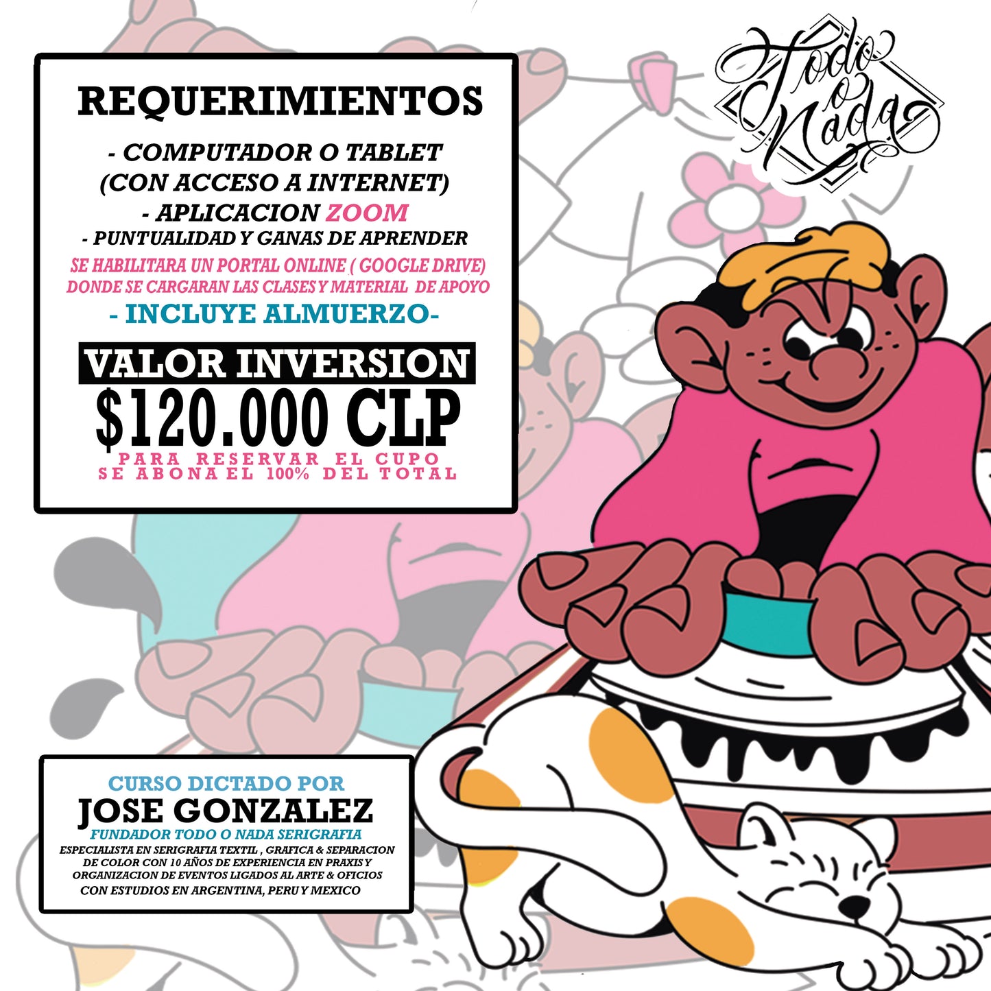 SERIGRAFÍA EN MESA LINEAL 2026, version N 37 / CURSO ONLINE Y PRESENCIAL