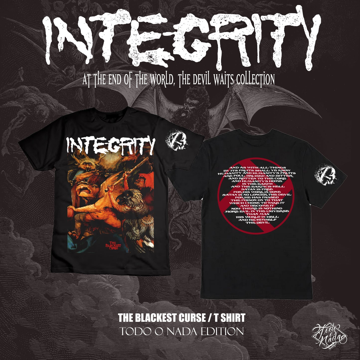 INTEGRITY “ the blackest curse “ Polera / re edición for todo o nada
