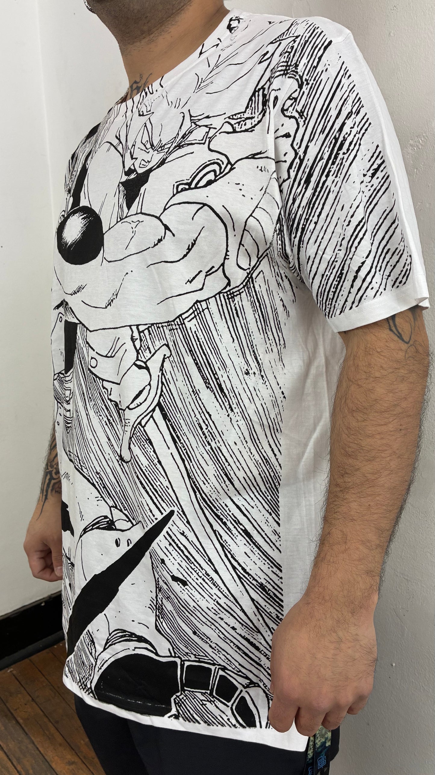 DRAGON BALL Z / A NEW HOPE : TRUNKS FULL PRINT HAND MADE polera BLANCA