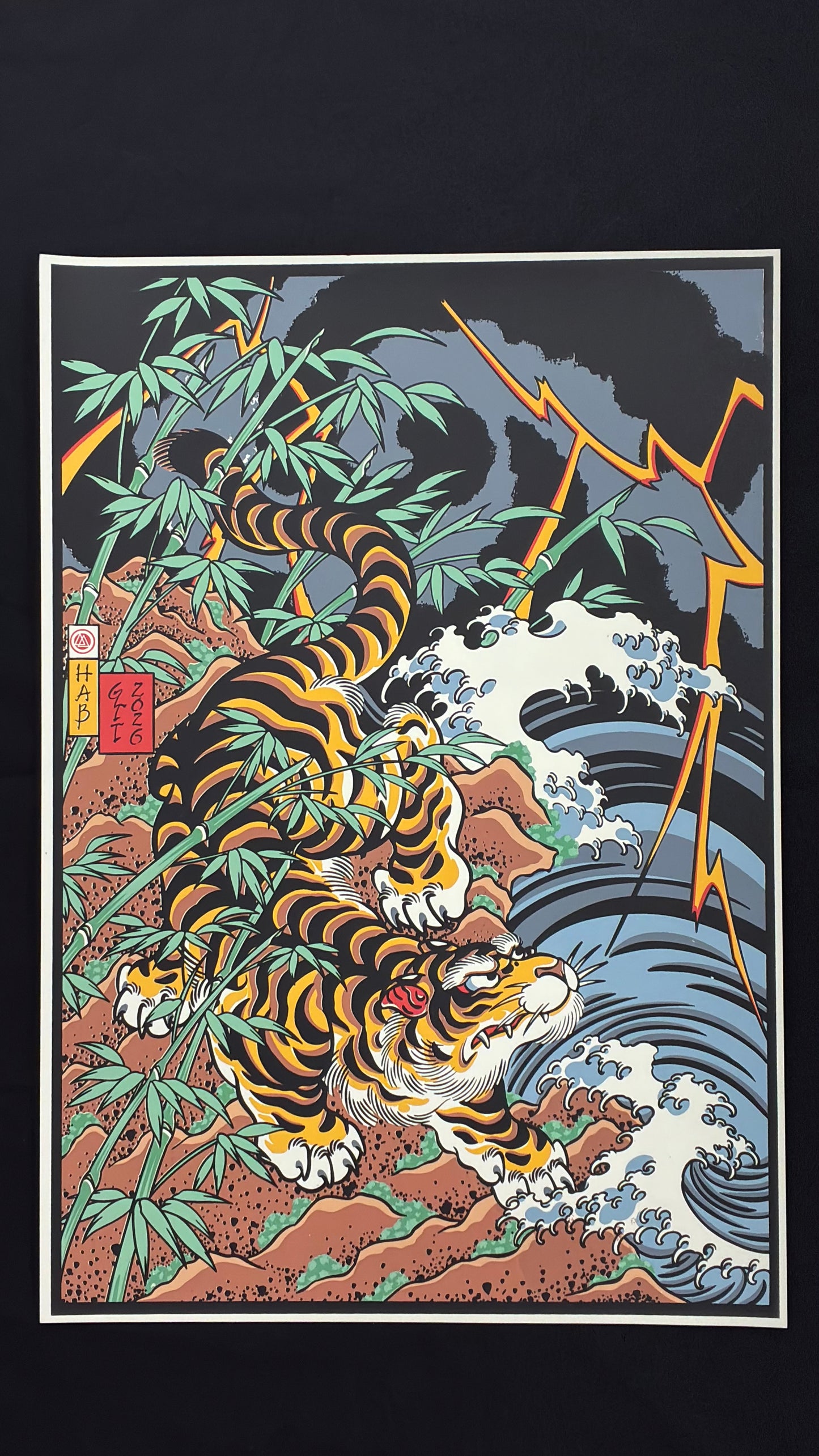 EL TIGRE Y EL DRAGON / SET colab by HUGO HAB ( ARG) ed. limitada / serigrafias 9 tintas