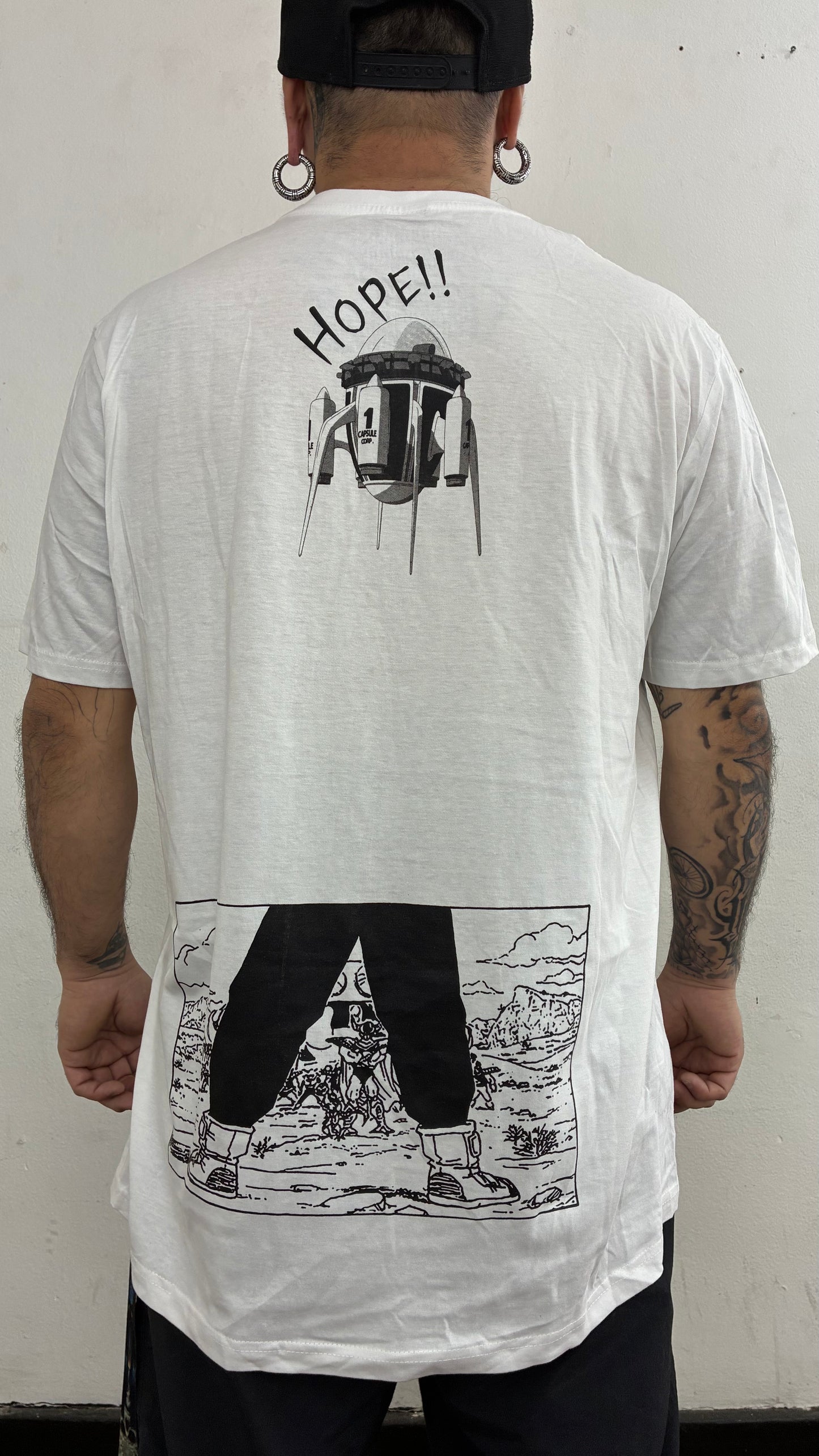 DRAGON BALL Z / A NEW HOPE : TRUNKS FULL PRINT HAND MADE polera BLANCA