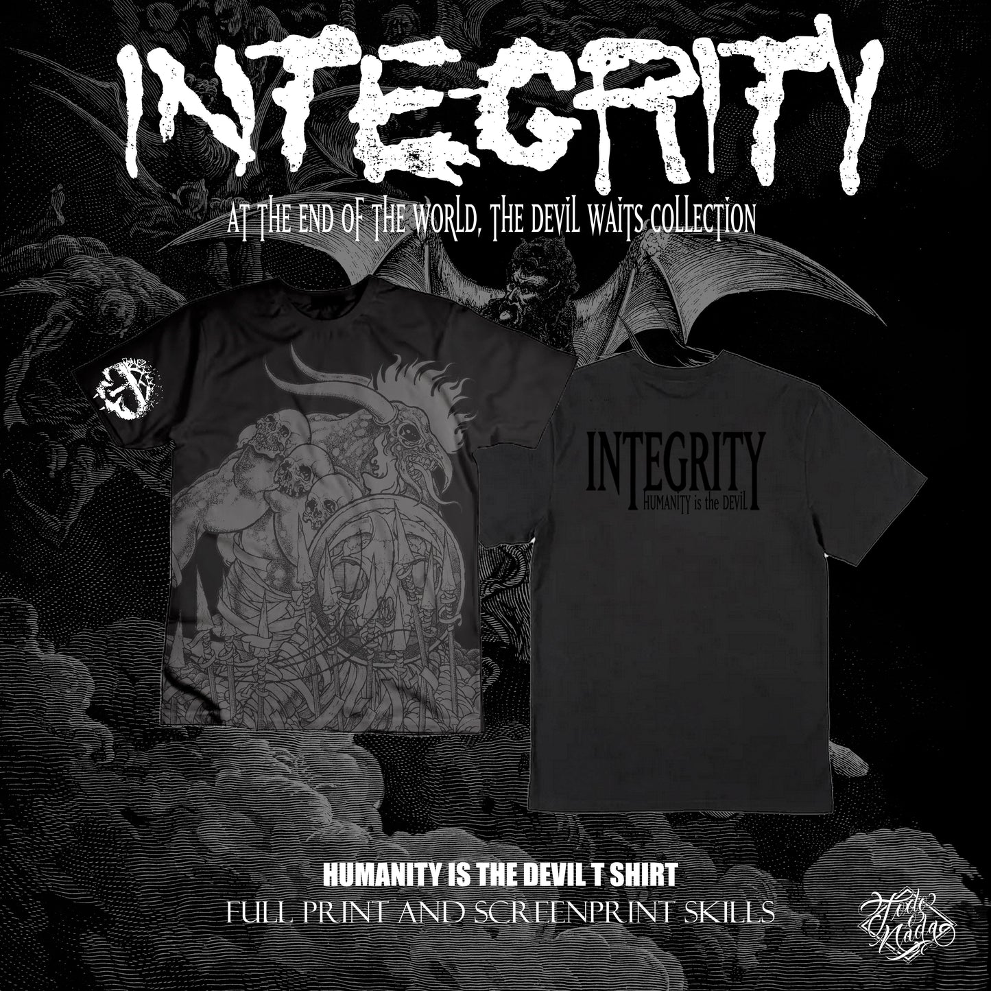 INTEGRITY “humanity is the devil “ full print & gel / polera edición limitada