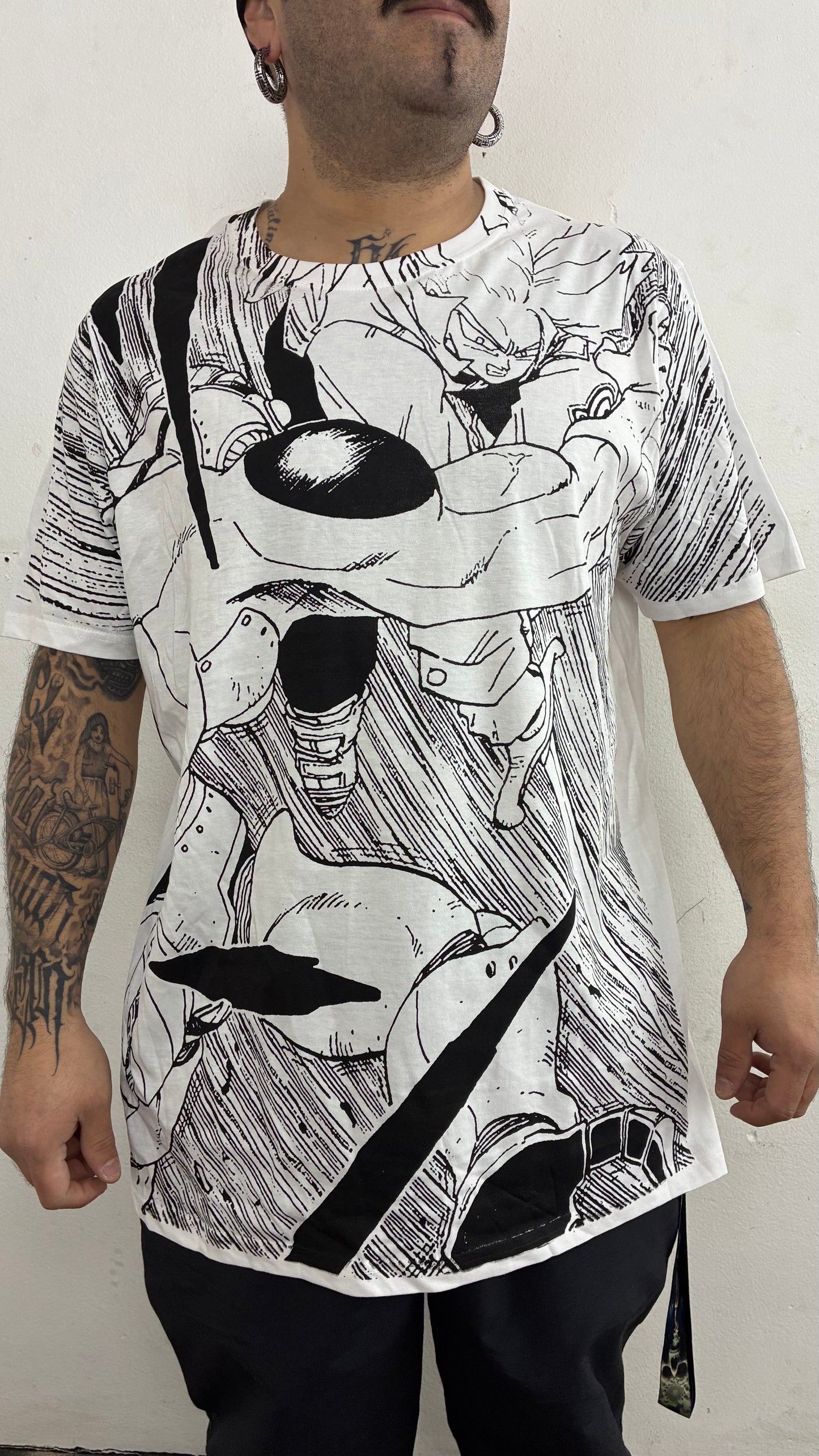DRAGON BALL Z / A NEW HOPE : TRUNKS FULL PRINT HAND MADE polera BLANCA