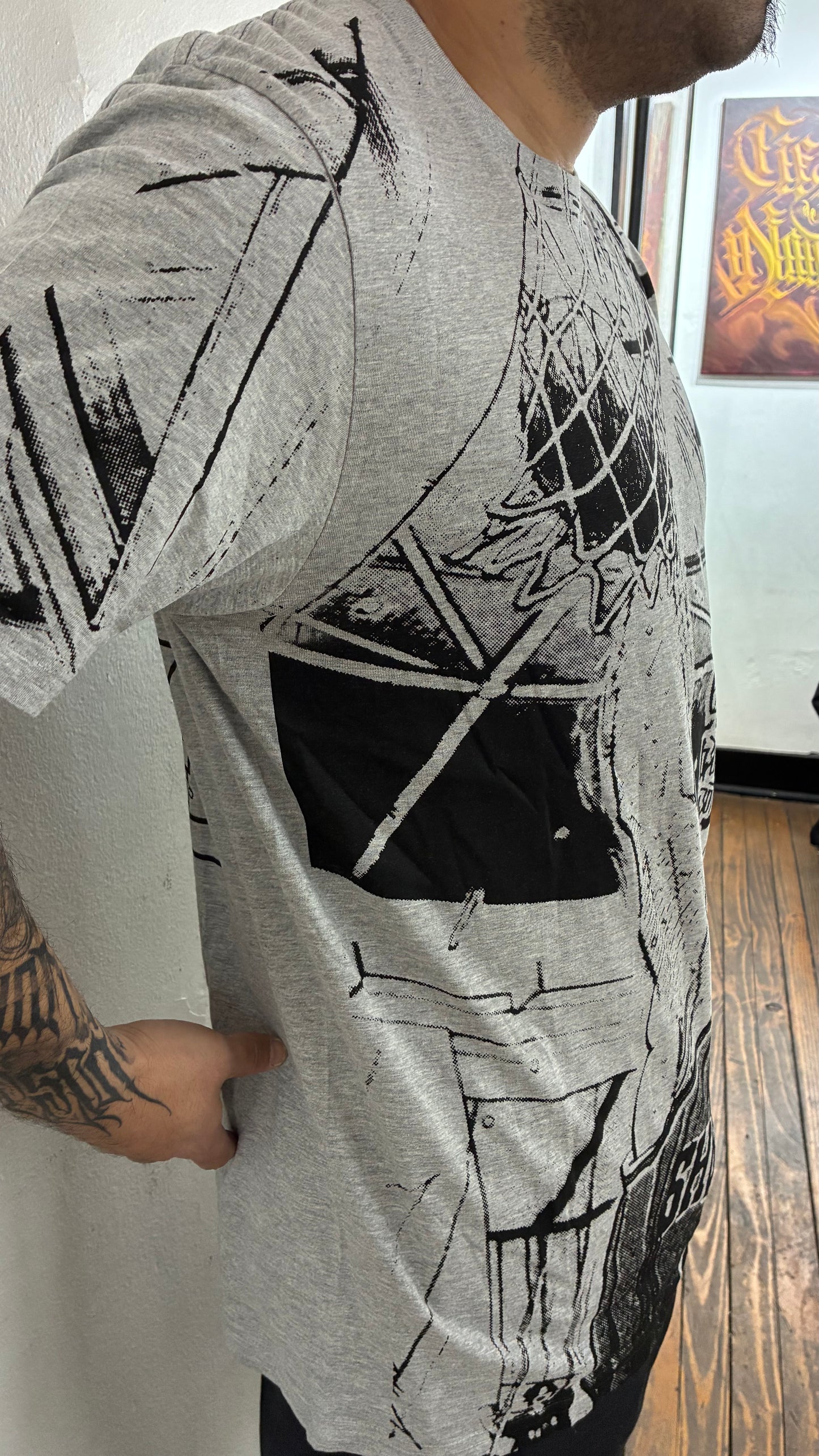 SLAM DUNK /  THE KING OF REBOUND FULL PRINT polera GRIS