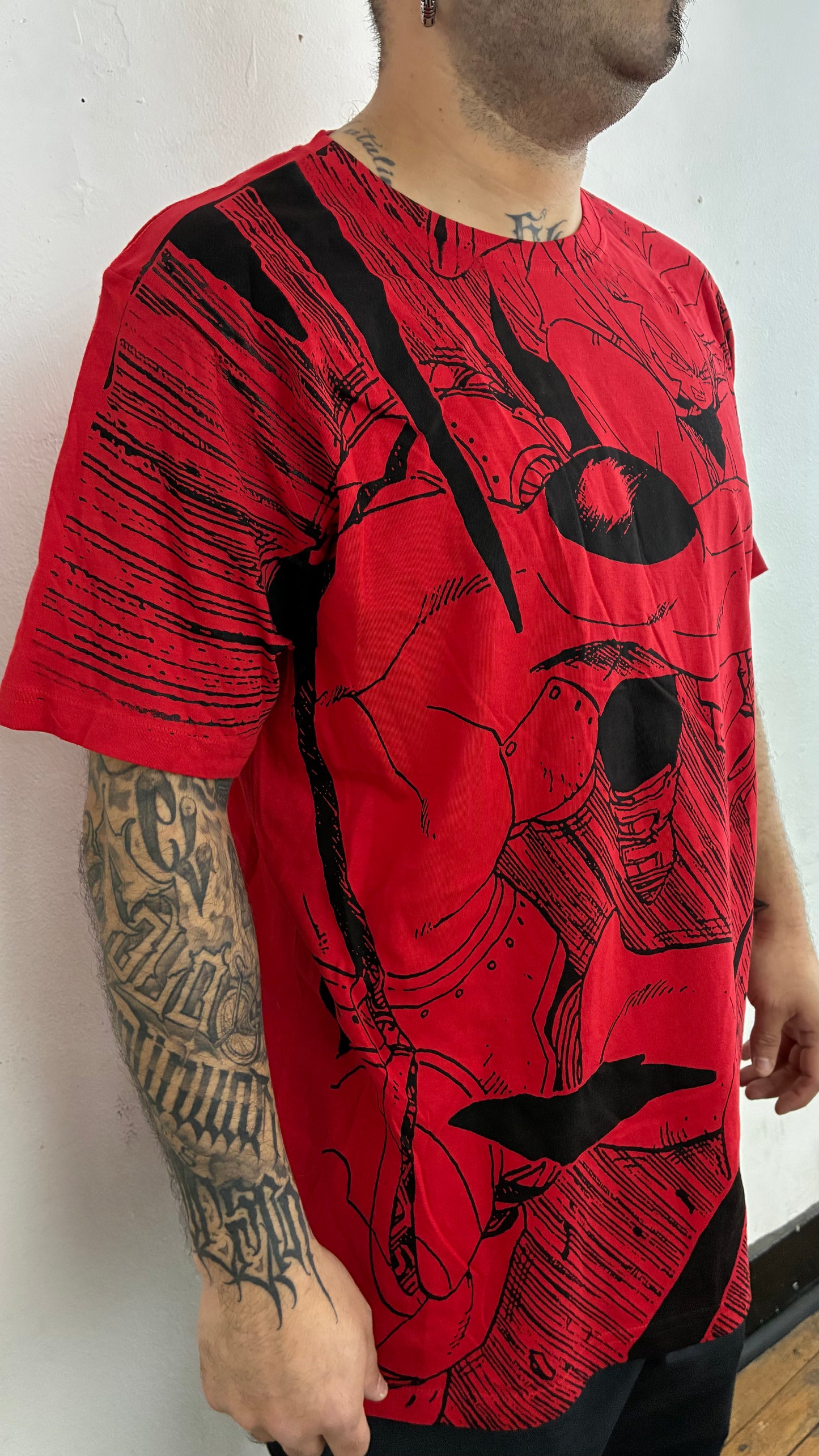 DRAGON BALL Z / A NEW HOPE : TRUNKS  FULL PRINT HAND MADE polera ROJA