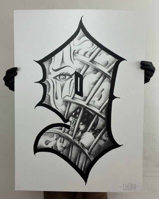 NINE LOVE  serigrafia colab by CHIVO ( colombia)
