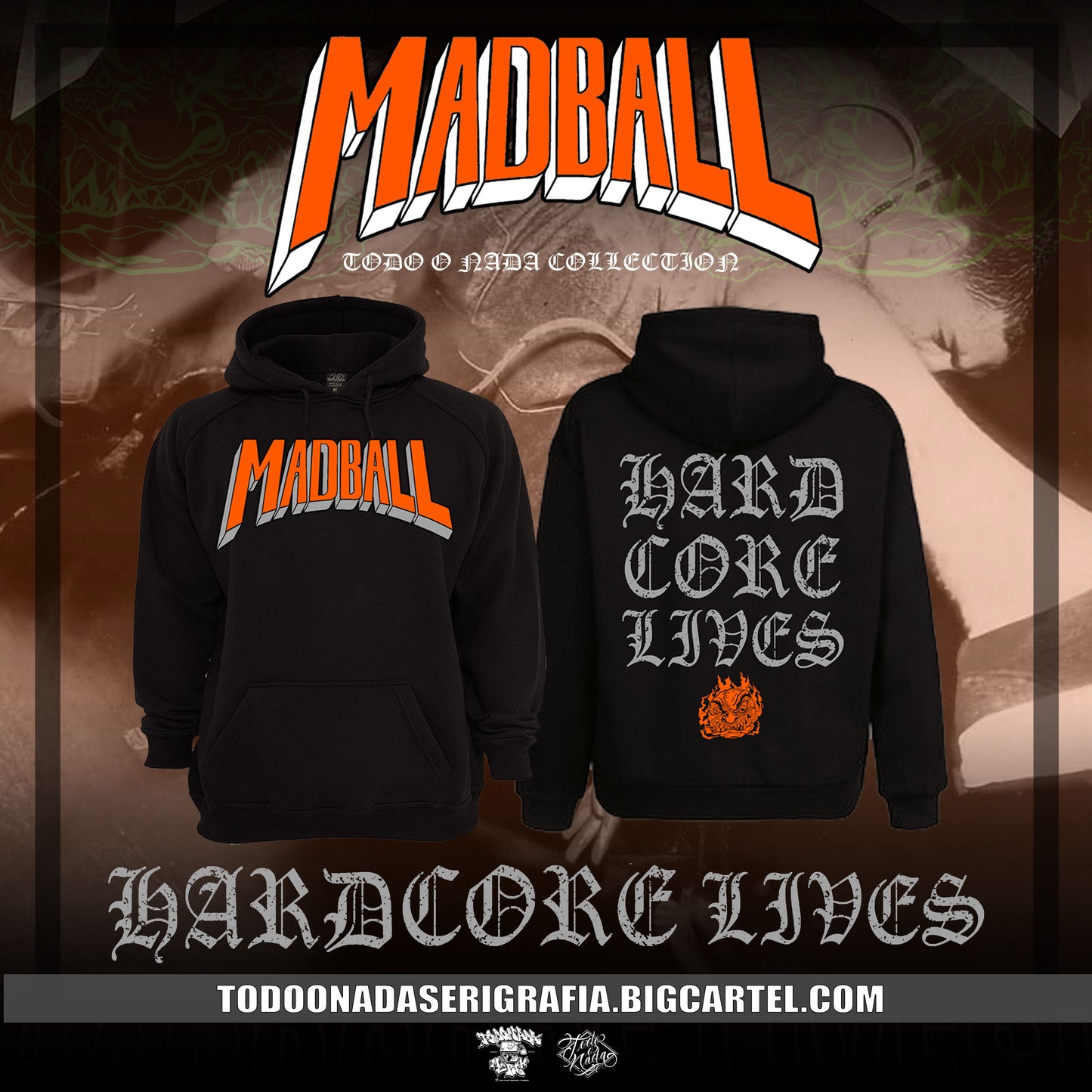 MADBALL hardcore lives / poleron negro