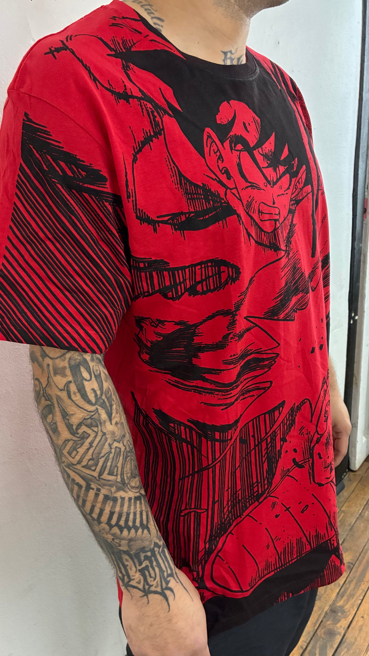 DRAGON BALL Z / GOKU´S REVENGE / FULL PRINT polera ROJA