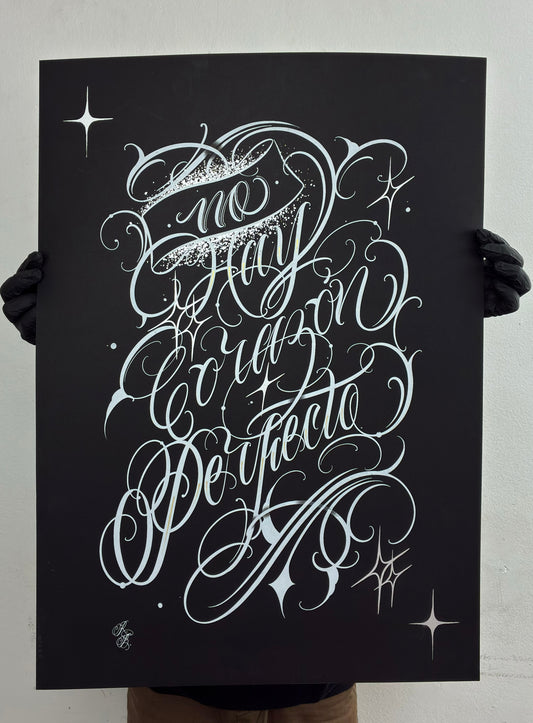 NO EXISTE CORAZON PERFECTO / serigrafia colab ROCIO BRYANTT