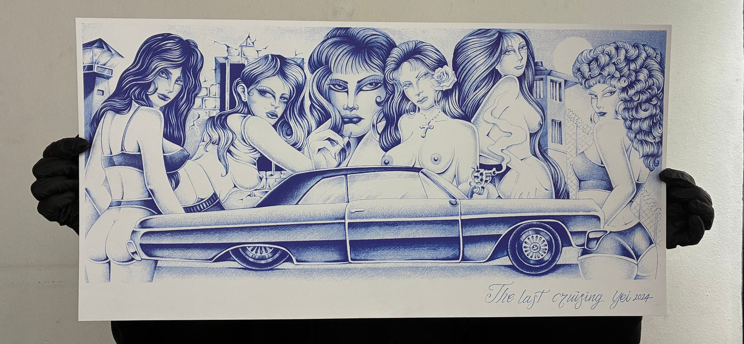 THE LAST CRUISING serigrafia colab by YEI TATTS copia unica
