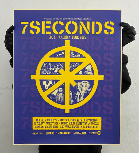7 SECONDS / POSTER SERIGRAFIA OFICIAL TOUR SUDAMERICANO