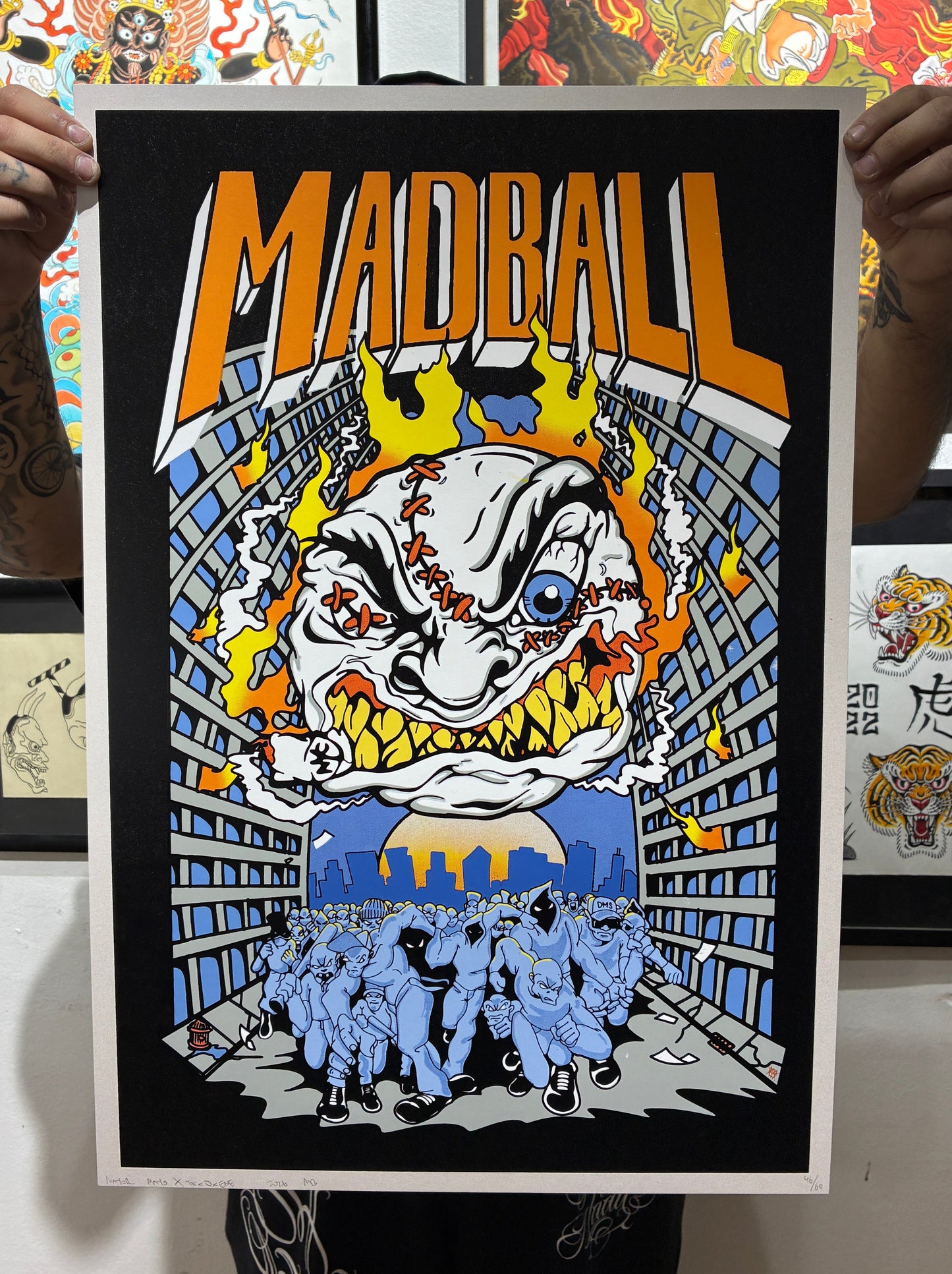 MADBALL poster oficial, colab by MAYOR MAYO ( canada) serigrafia 10 tintas