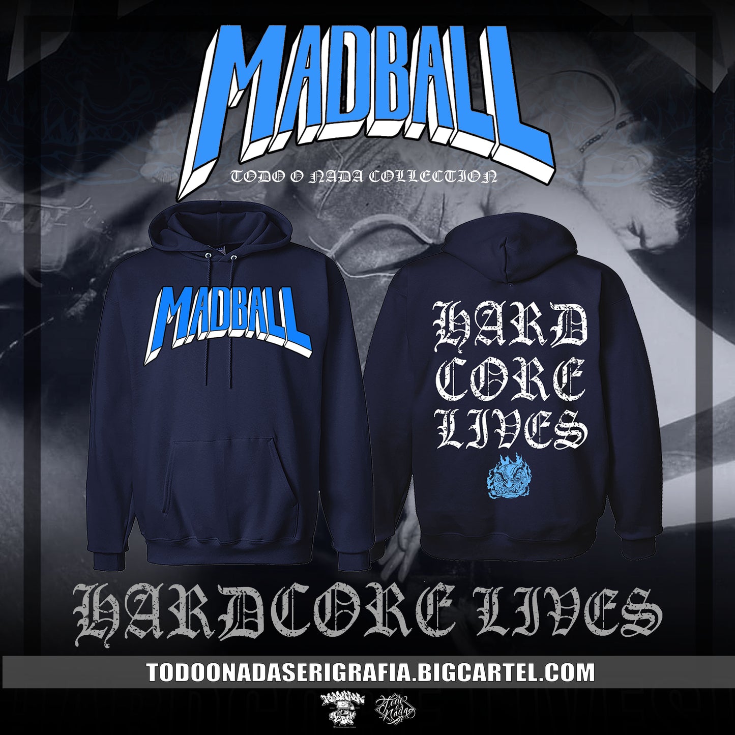 MADBALL hardcore lives / poleron azul