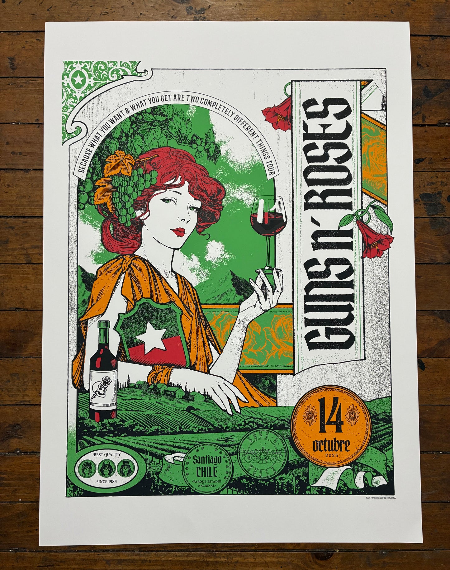 GUNS N ROSES / serigrafia colab Jofre con jota ( edicion limitada )