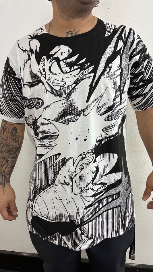 DRAGON BALL Z  / GOKU´S REVENGE FULL PRINT polera BLANCA