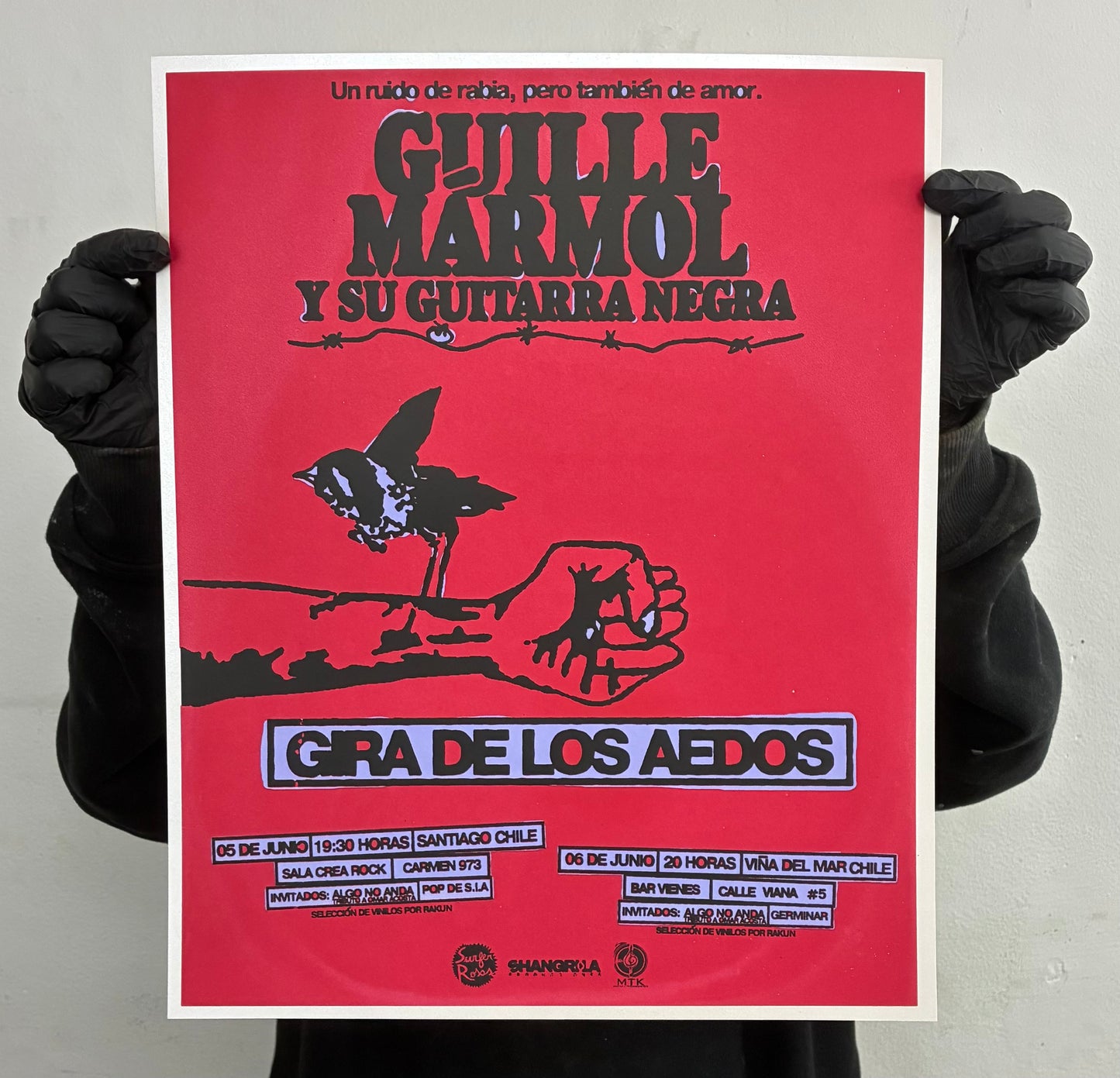 GUILLE MARMOL y su guitarra negra / POSTER TOUR / ROJO