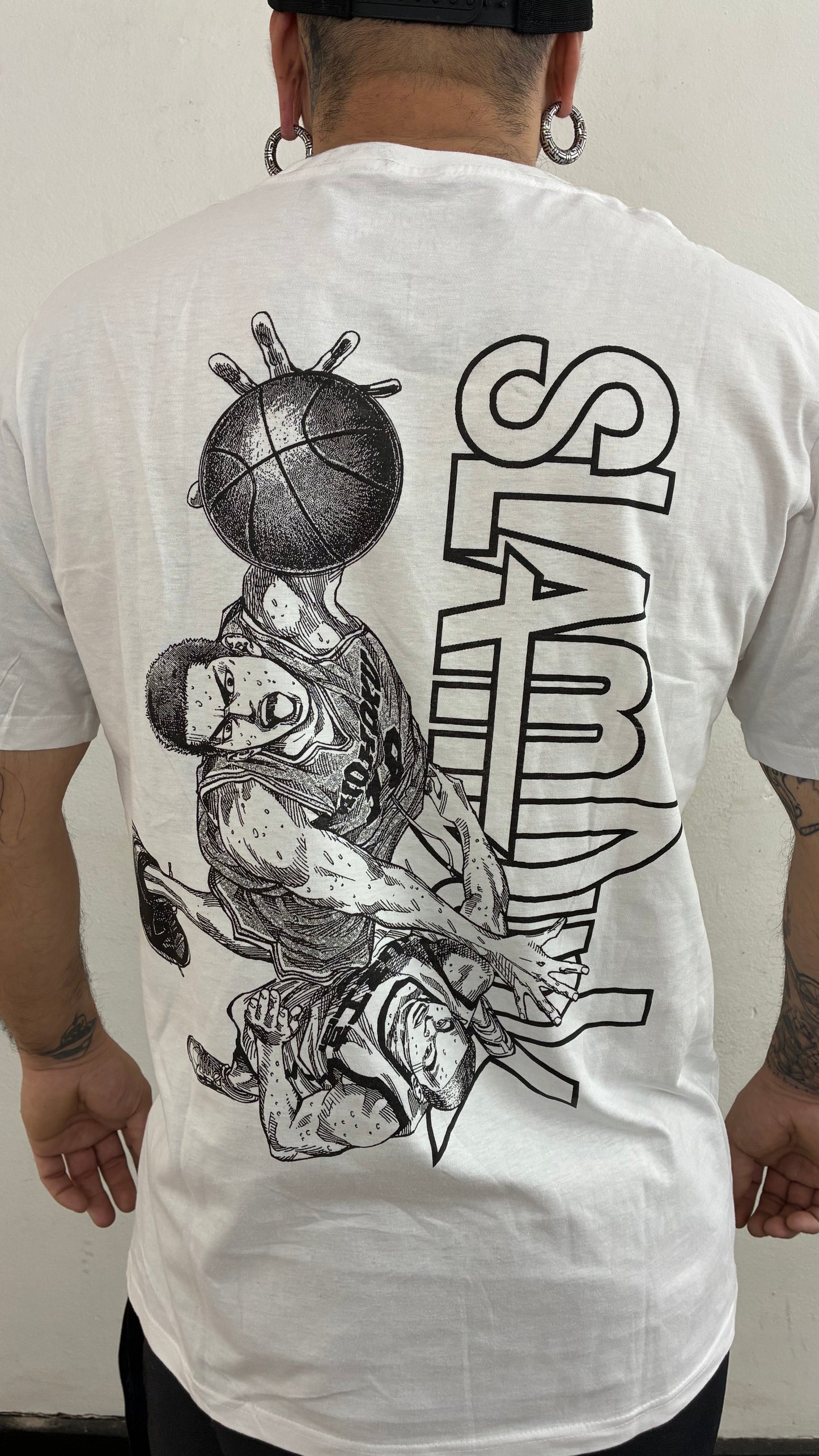 SLAM DUNK / THE KING OF REBOUND FULL PRINT polera BLANCA