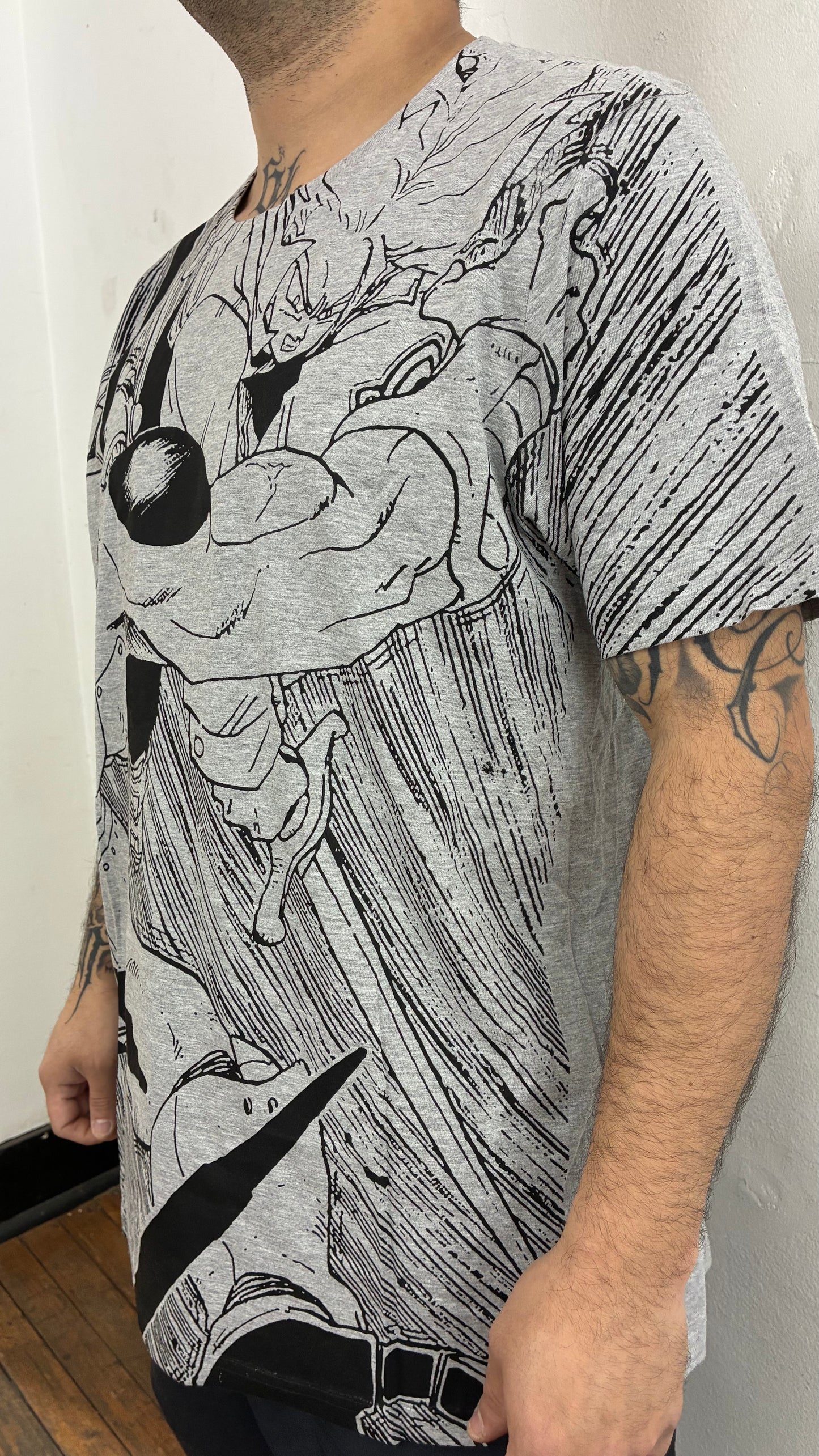 DRAGON BALL Z / A NEW HOPE : TRUNKS FULL PRINT HAND MADE polera GRIS
