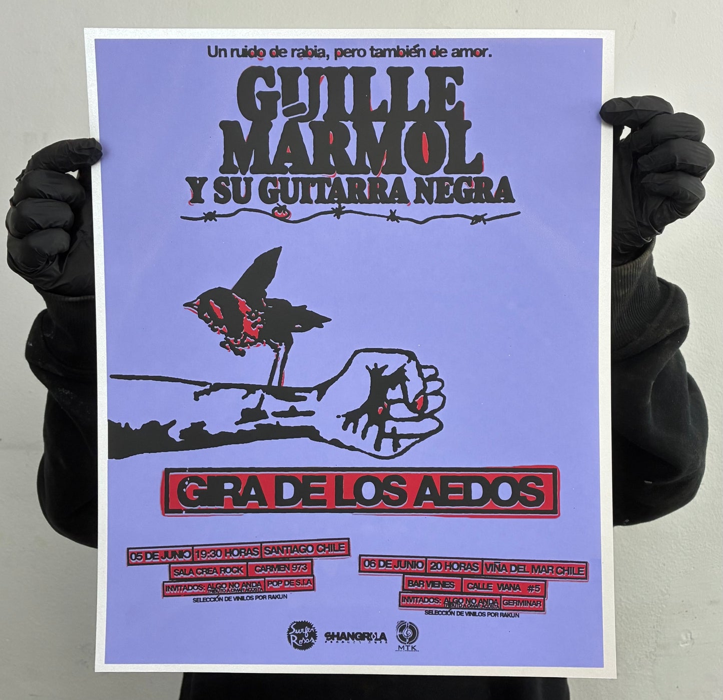 GUILLE MARMOL y su guitarra negra / POSTER TOUR / MORADO
