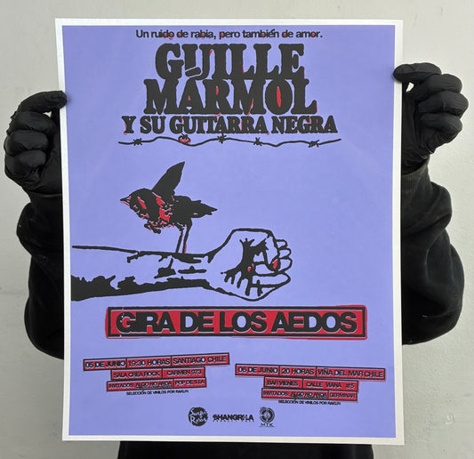 GUILLE MARMOL y su guitarra negra / POSTER TOUR / MORADO