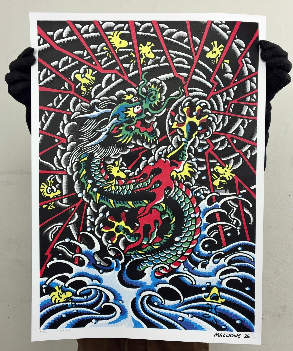 DRAGON colab by MALDONE ( arg ) serigrafia CMYK