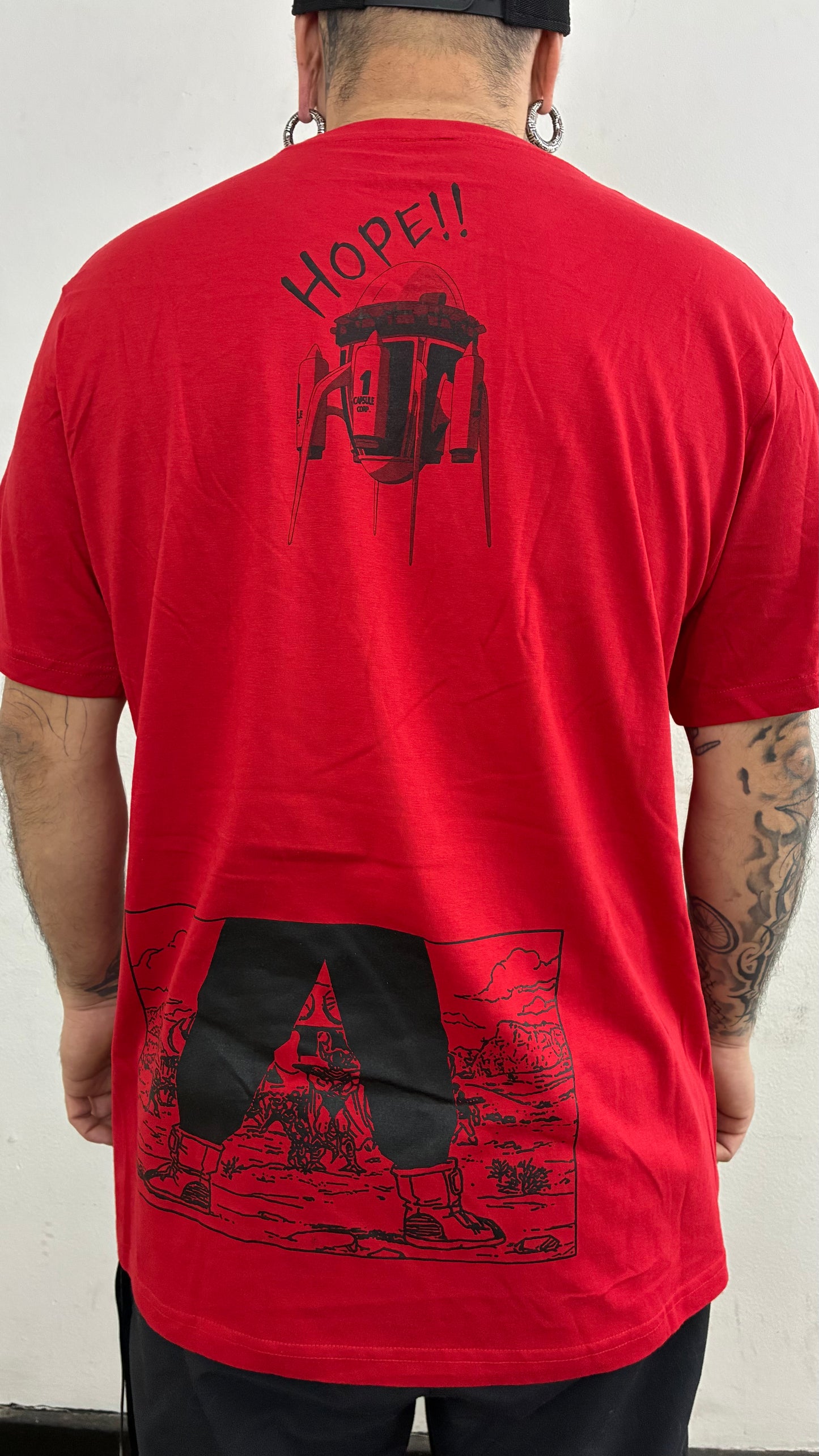 DRAGON BALL Z / A NEW HOPE : TRUNKS  FULL PRINT HAND MADE polera ROJA