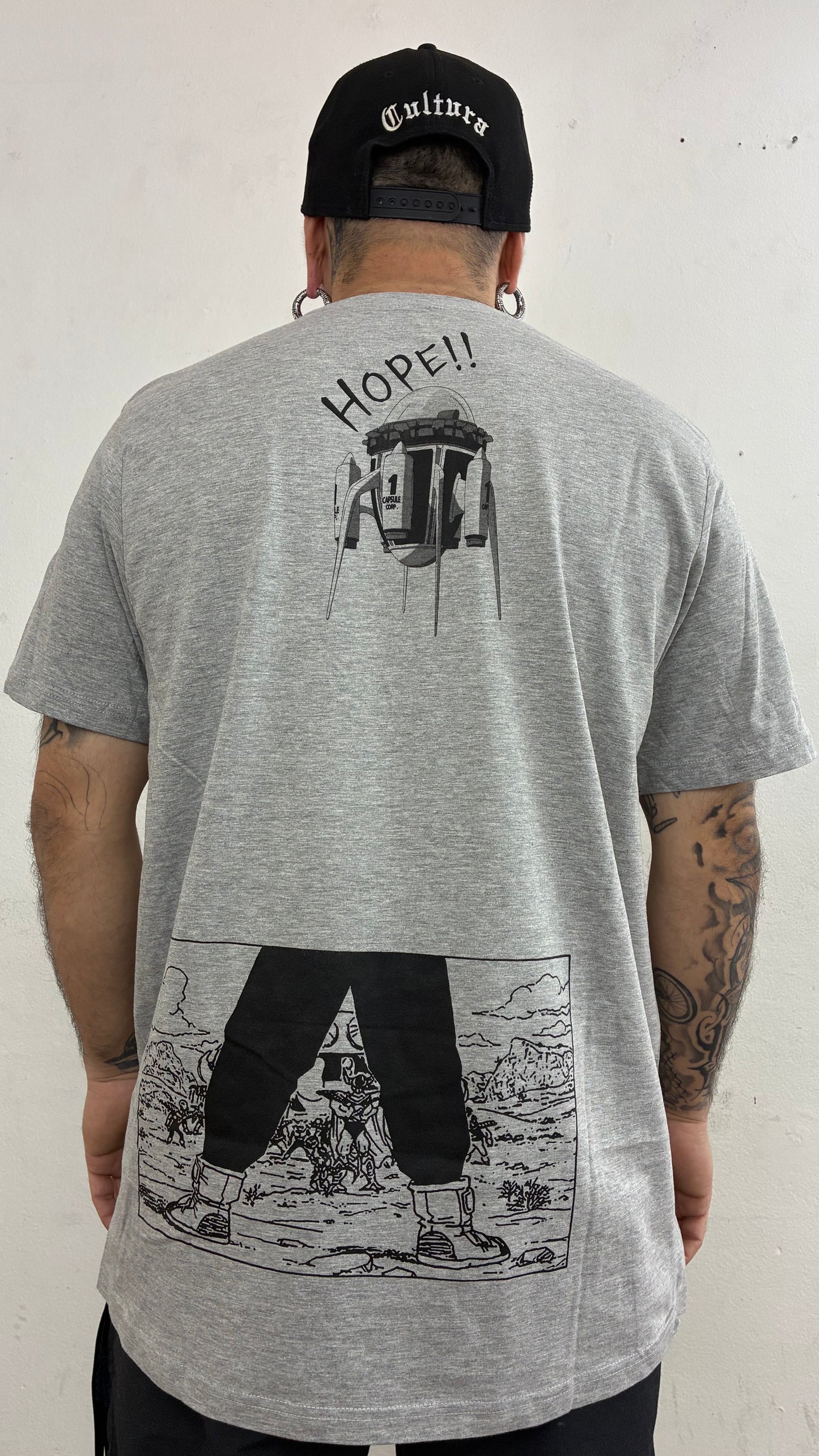 DRAGON BALL Z / A NEW HOPE : TRUNKS FULL PRINT HAND MADE polera GRIS