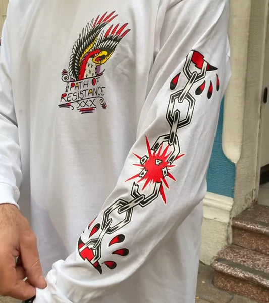 PATH OF RESISTANCE art by gustavo ruiz / Longsleeve WHITE limited