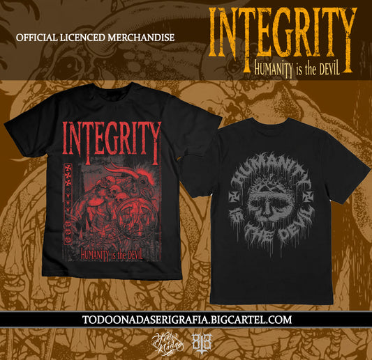 INTEGRITY/ HUMANITY IS THE DEVIL MERCH OFICIAL / 813 art work R/G POLERA