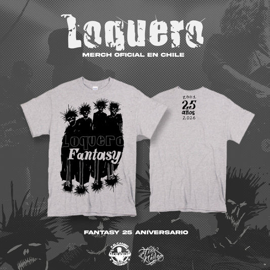 LOQUERO fantasy polera 25 aniversario GRIS MERCH OFICIAL
