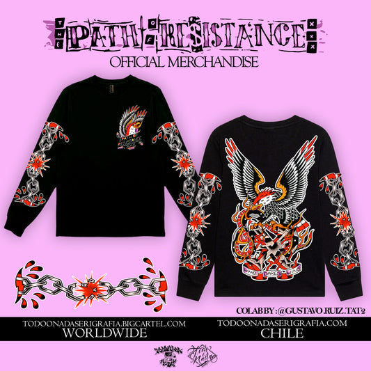 PATH OF RESISTANCE art by gustavo ruiz / Longsleeve BLACK limited