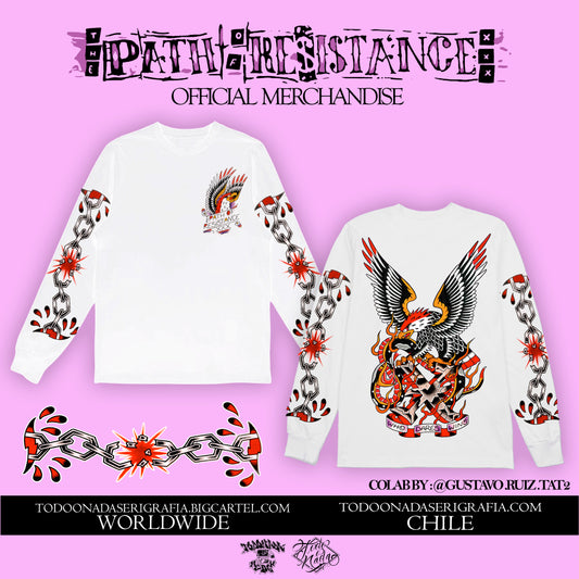 PATH OF RESISTANCE art by gustavo ruiz / Longsleeve WHITE limited
