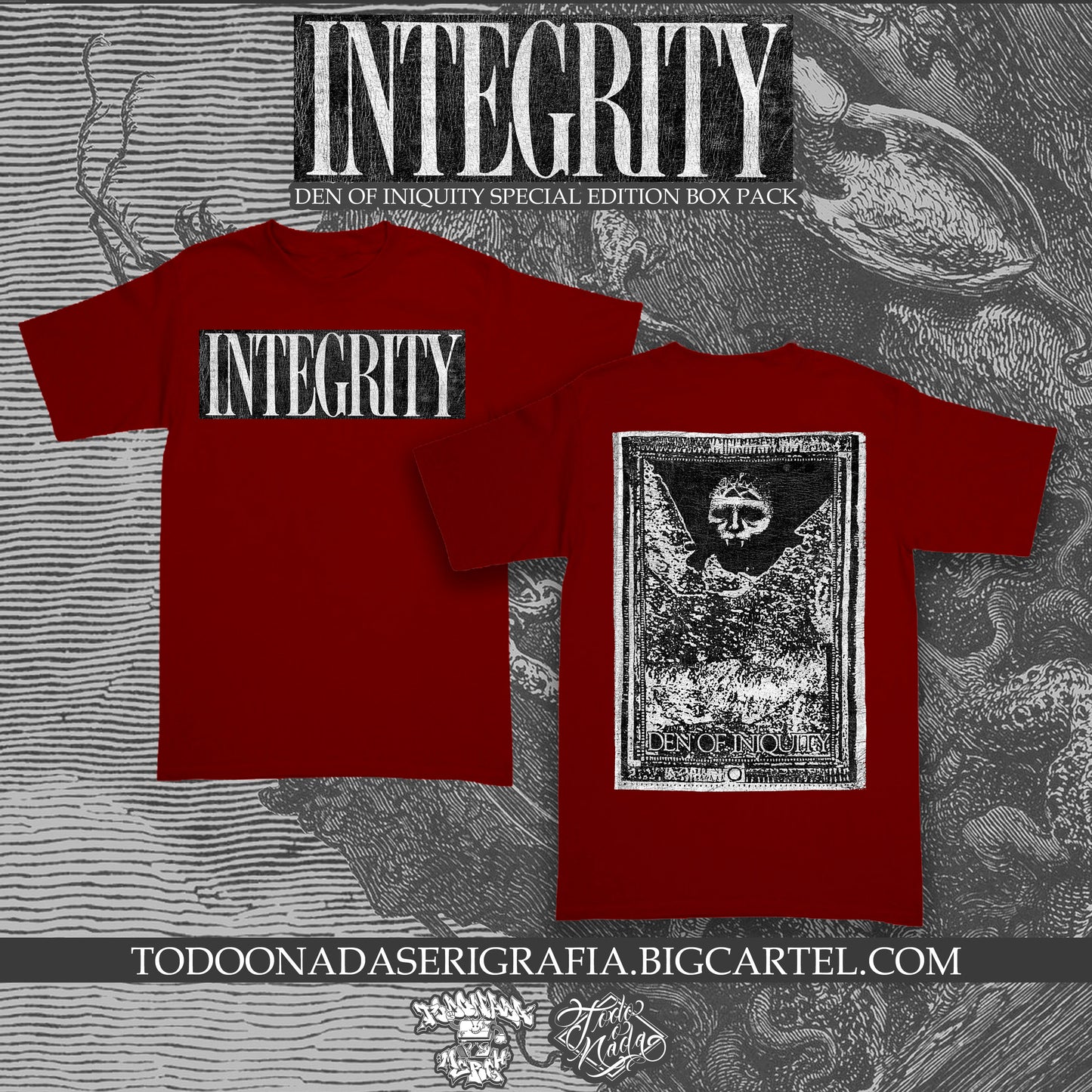 INTEGRITY / DEN OF INIQUITY polera BURDEO