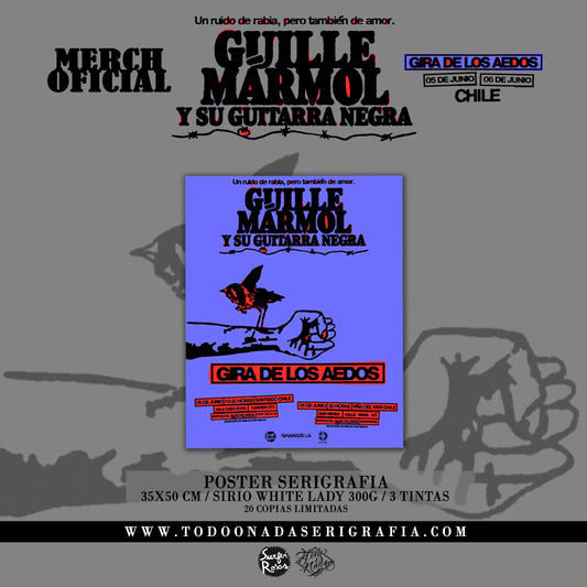 GUILLE MARMOL y su guitarra negra / POSTER TOUR / MORADO